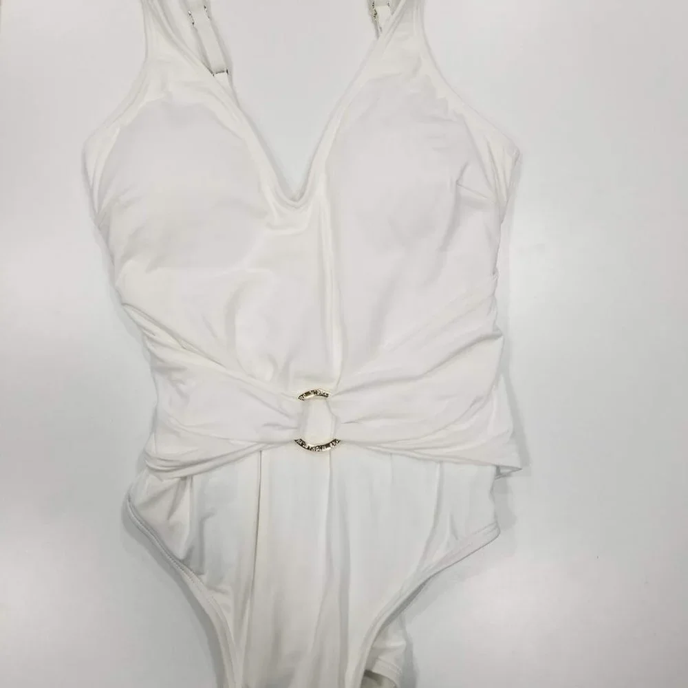 Michael Kors Sash Tummy-Control One Piece Swimsuit Size 10